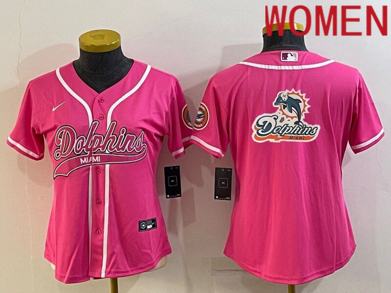 Women Miami Dolphins Blank Pink 2022 Nike Co branded NFL Jersey->baltimore ravens->NFL Jersey